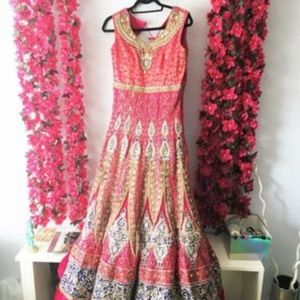 Elegant pink indo western gown